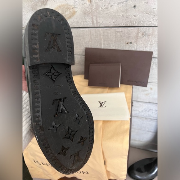 Louis Vuitton Tall Monogram Rubber Boots - Size 38 - Picture 4 of 6